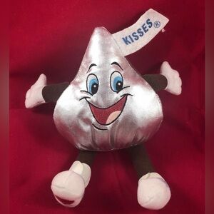 Vintage Hershey's Kiss Plush Bean Bag, Teddys Friends, Silver Kisses Plush, 2001
